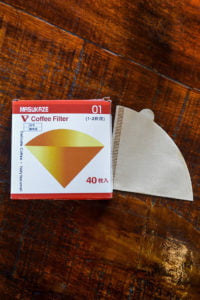 filtro de papel conico. v60